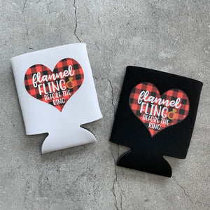 Flannel Fling Before the Ring Bachelorette Party Beer Can Coolers