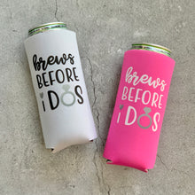 Load image into Gallery viewer, Brews Before I Dos Bridal Party and Bachelorette Party Slim Can Coolers
