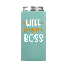 Load image into Gallery viewer, Wife Mom Boss Slim Can Cooler
