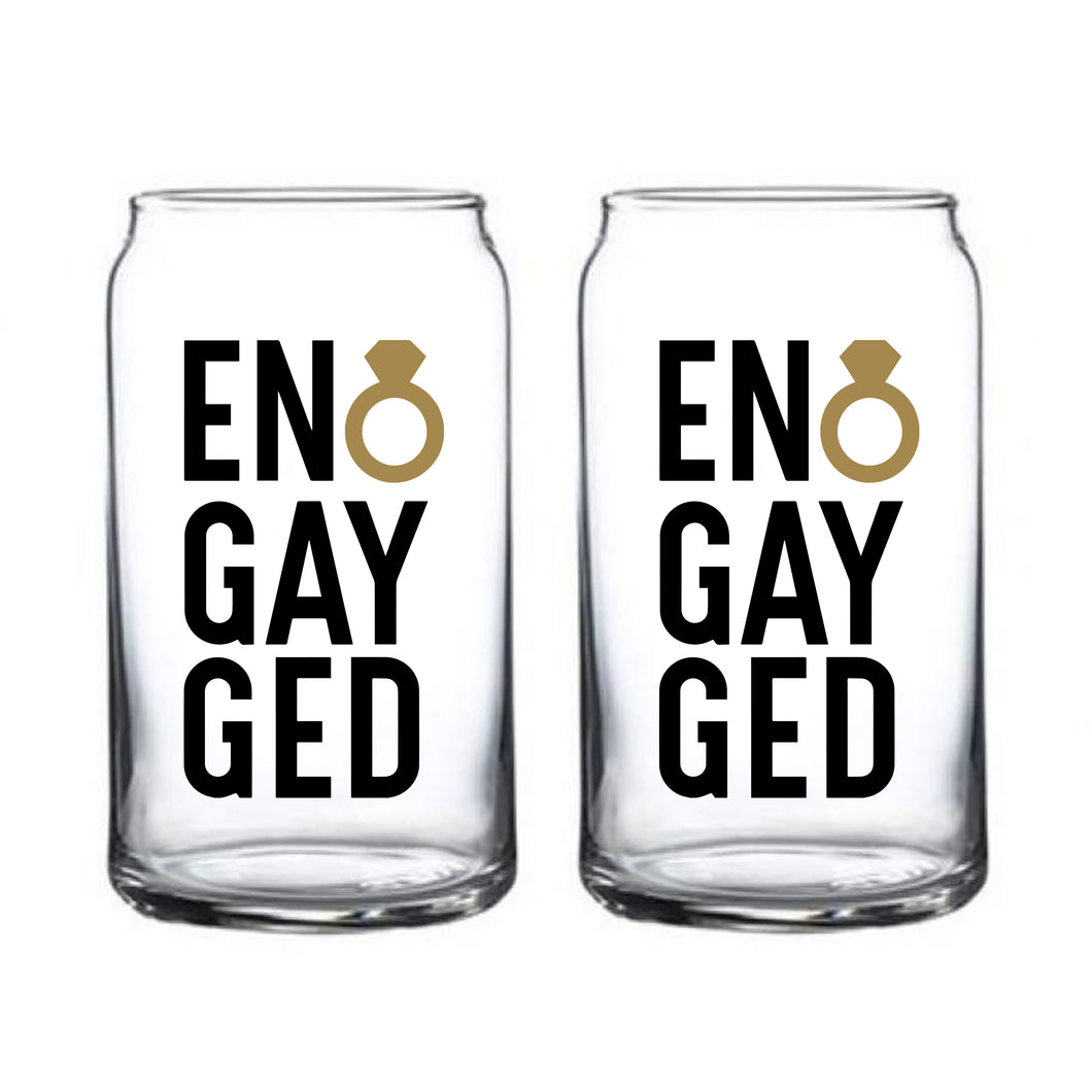 Set of EnGAYged Block Beer Can Glasses