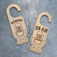 Load image into Gallery viewer, Recording Please Do Not Disturb Laser Engraved Door Hanger
