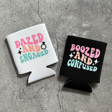 Load image into Gallery viewer, Dazed and Engaged &amp; Boozed and Confused Bachelorette Can Coolers
