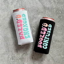 Load image into Gallery viewer, Dazed and Engaged &amp; Boozed and Confused Bachelorette Slim Seltzer Can Coolers
