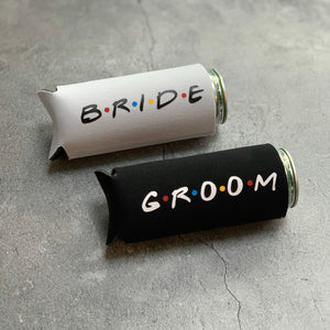 Bride & Groom Slim Can Coolers