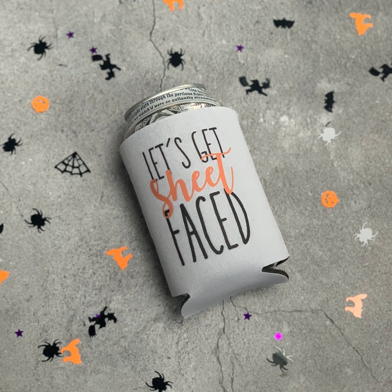 Let's Get Sheet Faced Halloween Party Favor Can Coolers