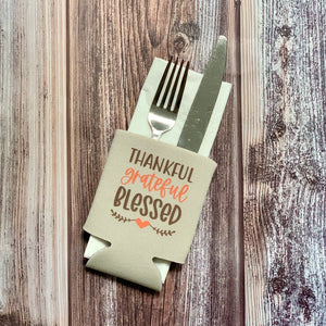 Thankful Grateful Blessed Thanksgiving Can Coolers