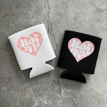 Load image into Gallery viewer, Retro Bride to Be and Bride Squad Checkered Heart Bachelorette Party Can Coolers
