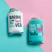Load image into Gallery viewer, Trading My Tail for a Veil Time to Party Our Tails Off Bachelorette Party Can Coolers
