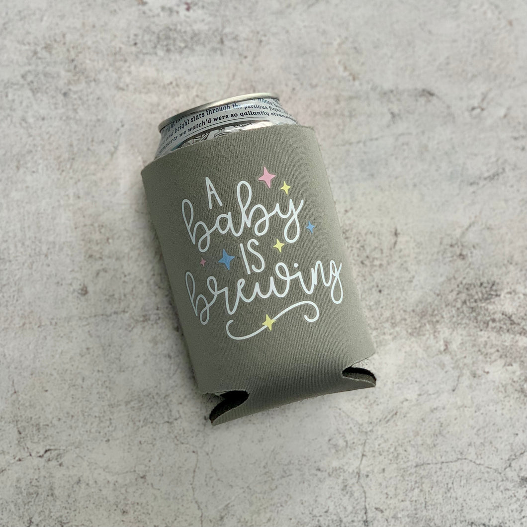 A Baby is Brewing Baby Shower Can Coolers