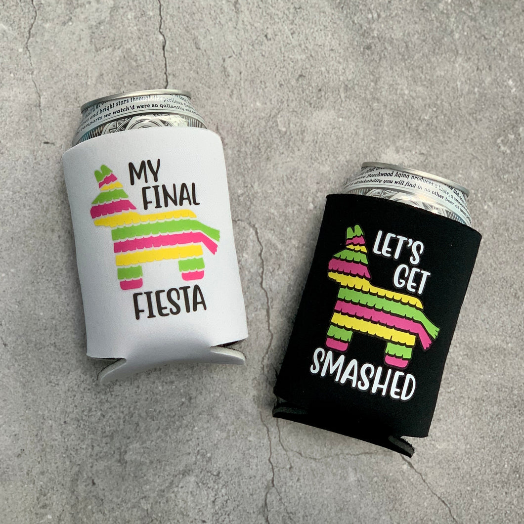 My Final Fiesta Let's Get Smashed Bachelorette Party Can Coolers