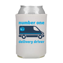 Load image into Gallery viewer, White &amp; Blue Number One Delivery Driver Can Cooler
